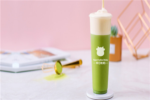 牛乃奶奶台北时尚饮品绿色茶饮 幸福味道